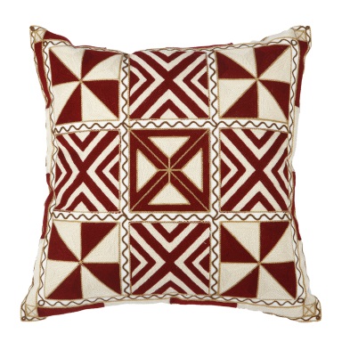 Red geometric pillow