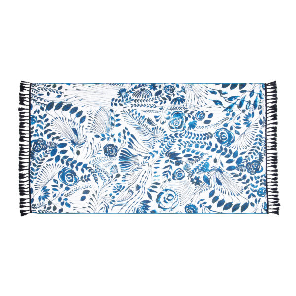 Navy floral beach towel