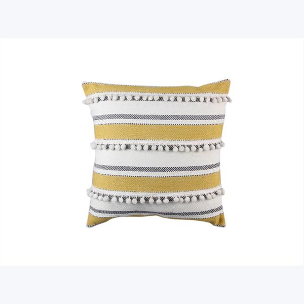 Cotton Hand Woven Pom Pillow
