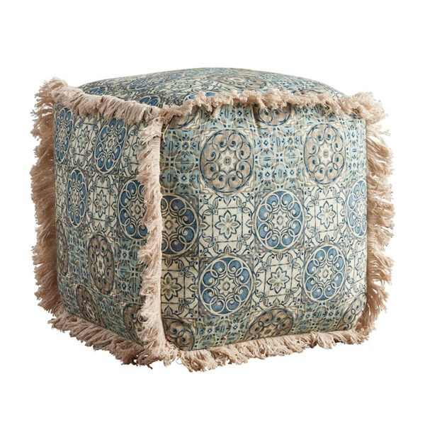 Green Fringe Pouf