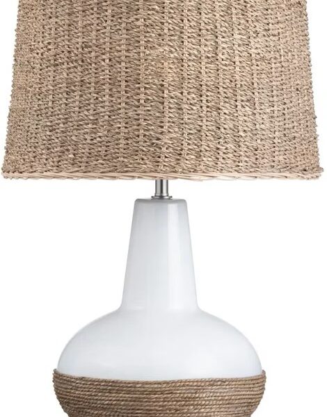 Ceramic & Rattan Lamp
