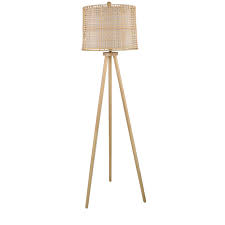 Woven/Wood Floor Lamp